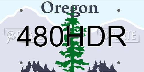 480HDR Oregon License Plate