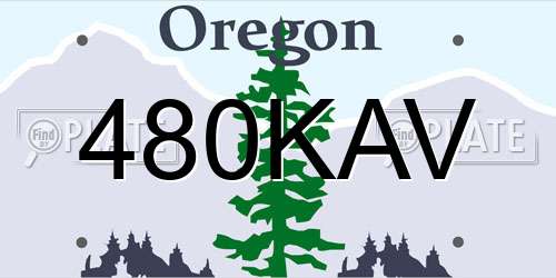 480KAV Oregon License Plate
