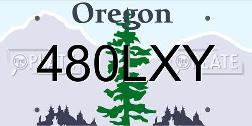 480LXY Oregon License Plate