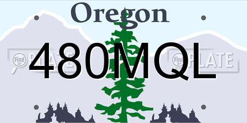 480MQL Oregon License Plate