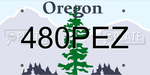 480PEZ Oregon License Plate