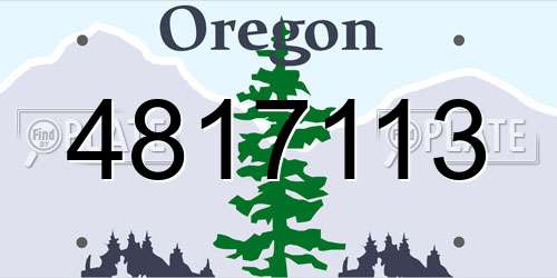 4817113 Oregon License Plate