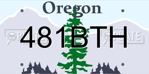 481BTH Oregon License Plate