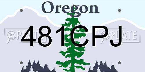 481CPJ Oregon License Plate