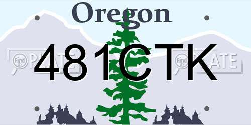 481CTK Oregon License Plate
