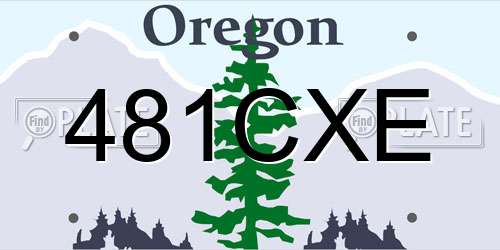 481CXE Oregon License Plate