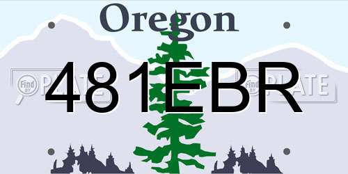481EBR Oregon License Plate
