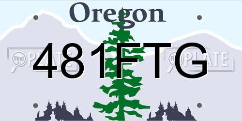 481FTG Oregon License Plate