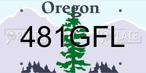 481GFL Oregon License Plate