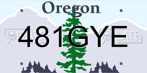 481GYE Oregon License Plate
