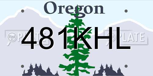 481KHL Oregon License Plate