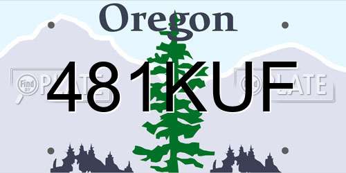 481KUF Oregon License Plate