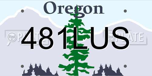 481LUS Oregon License Plate