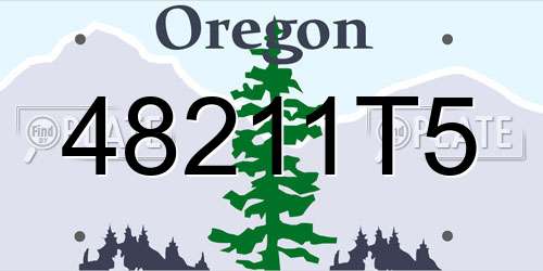 48211T5 Oregon License Plate