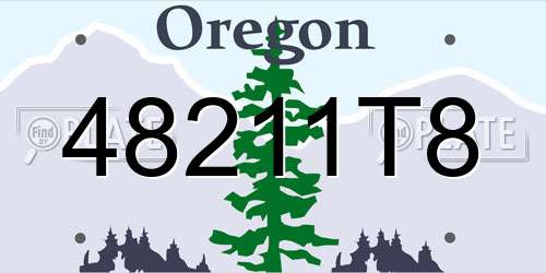 48211T8 Oregon License Plate
