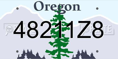 48211Z8 Oregon License Plate