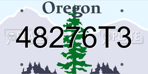 48276T3 Oregon License Plate