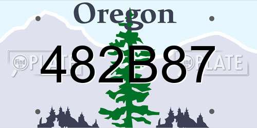 482B87 Oregon License Plate