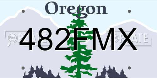 482FMX Oregon License Plate