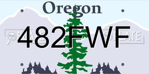 482FWF Oregon License Plate
