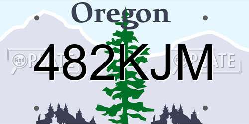 482KJM Oregon License Plate