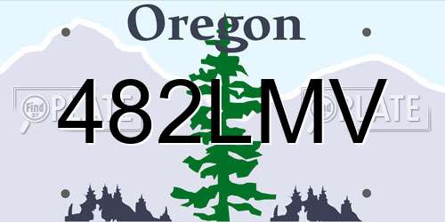 482LMV Oregon License Plate
