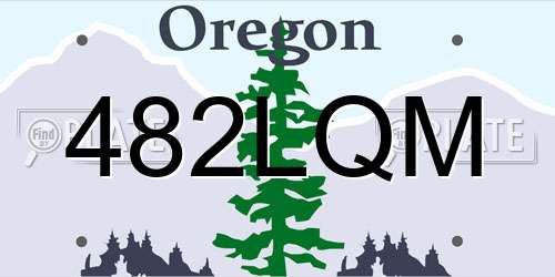 482LQM Oregon License Plate