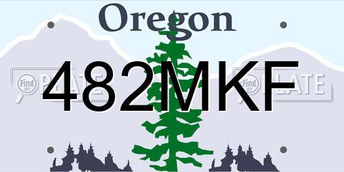 482MKF Oregon License Plate