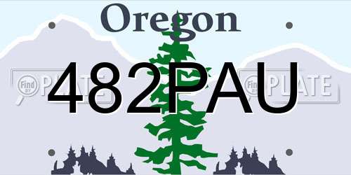 482PAU Oregon License Plate