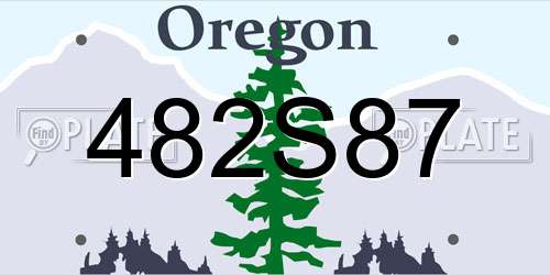 482S87 Oregon License Plate
