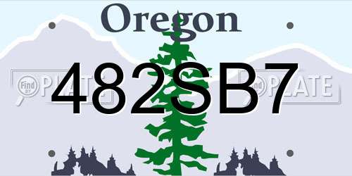 482SB7 Oregon License Plate