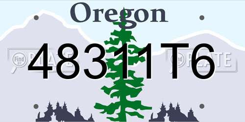 48311T6 Oregon License Plate