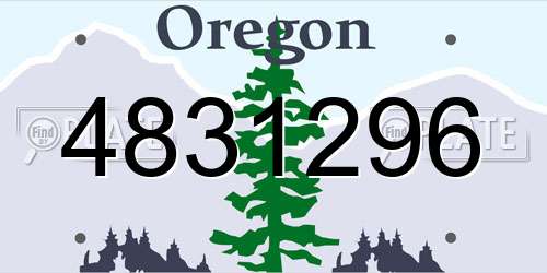 4831296 Oregon License Plate