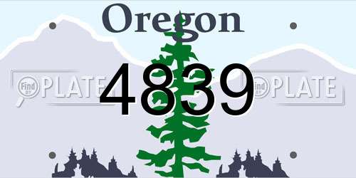 4839 Oregon License Plate