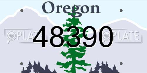 48390 Oregon License Plate
