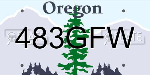 483GFW Oregon License Plate