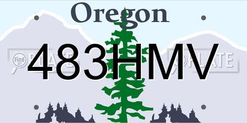 483HMV Oregon License Plate