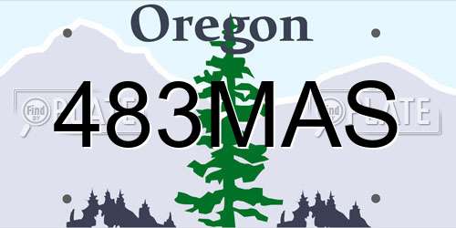 483MAS Oregon License Plate