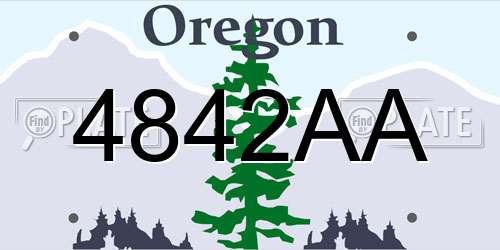 4842AA Oregon License Plate