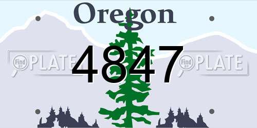 4847 Oregon License Plate