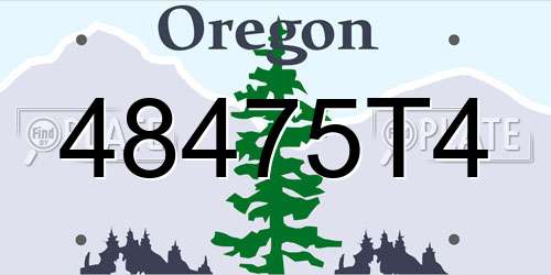 48475T4 Oregon License Plate