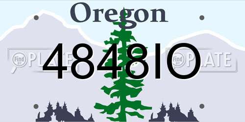 4848IO Oregon License Plate