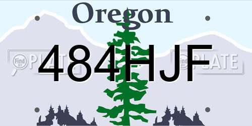 484HJF Oregon License Plate