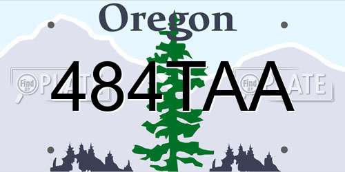 484TAA Oregon License Plate