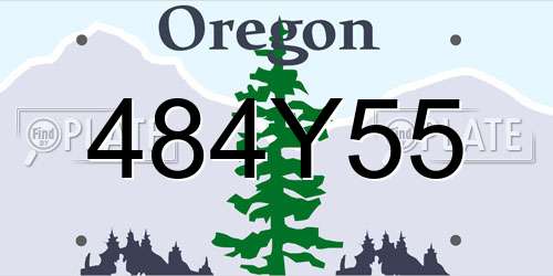 484Y55 Oregon License Plate