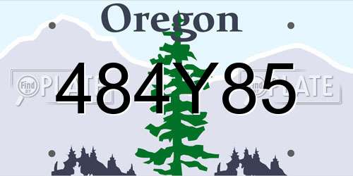 484Y85 Oregon License Plate