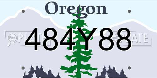 484Y88 Oregon License Plate