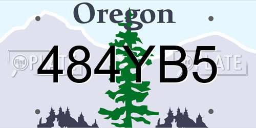 484YB5 Oregon License Plate