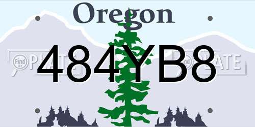 484YB8 Oregon License Plate