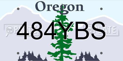 484YBS Oregon License Plate